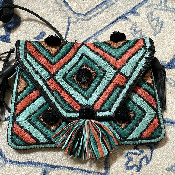 IbBan purse by Anthropologie. Leather and taffeta. Just gorgeous. - Picture 1 of 5